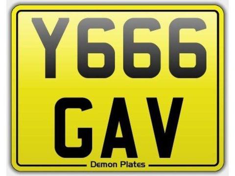 'Y666 GAV' PRIVATE NUMBER PLATE FOR SALE