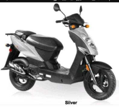 Kymco Agility silver 49cc scooter 2014