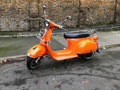 Orange AJS Modena 125 scooter!