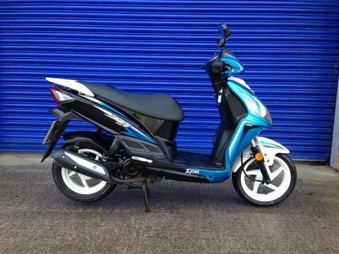 LATE REGISTERED 2014 SYM JET 4 50cc SPORTS MOPED , HPI CLEAR , 12 MONTHS MOT VERY LOW MILES