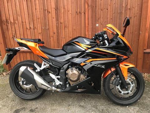 Honda CBR 500R 2016 (66 reg) ONLY 556 miles!!!, Lady owner, great condition, suitable for A2 licence