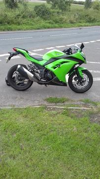 Green Kawasaki ninja 300cc