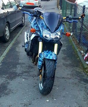 Kawasaki Z1000 Black with blue flames