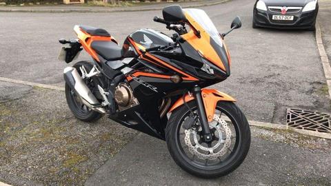 Black and Orange Honda CBR500R