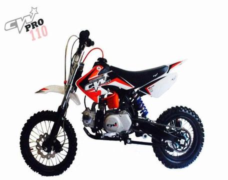 Cw bikes pro 110 pitbike minibike motocross mx/not stomp/thumpstar/export