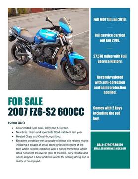2007 Yamaha FZ6-S2 Fazer