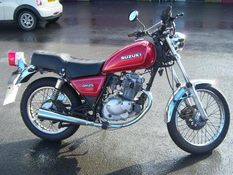 suzuki gn125 custom style motorcycle learner legal new mot (clocks changed mileage not correct)