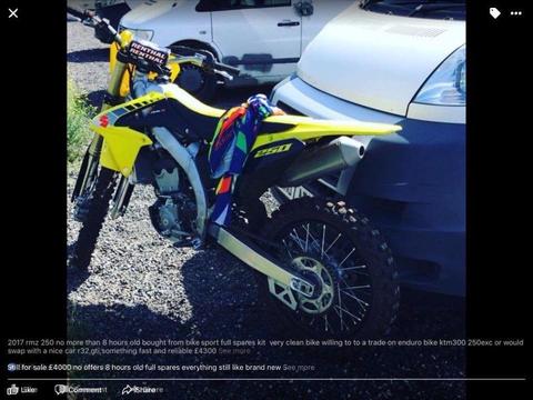 2017 rmz250f 5 hours old