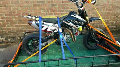 Lucky mx 150 cc supermoto pit bike ready to race in bmb with trailer
