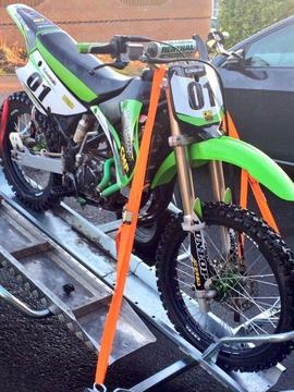 Kawasaki KX85 complete with ERDE bike trailer