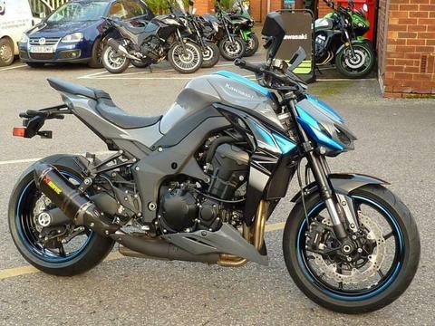 Kawasaki Z1000 ABS Pearl Storm Grey/Surf Blue 2018 Model FREE AKRAPOVICS